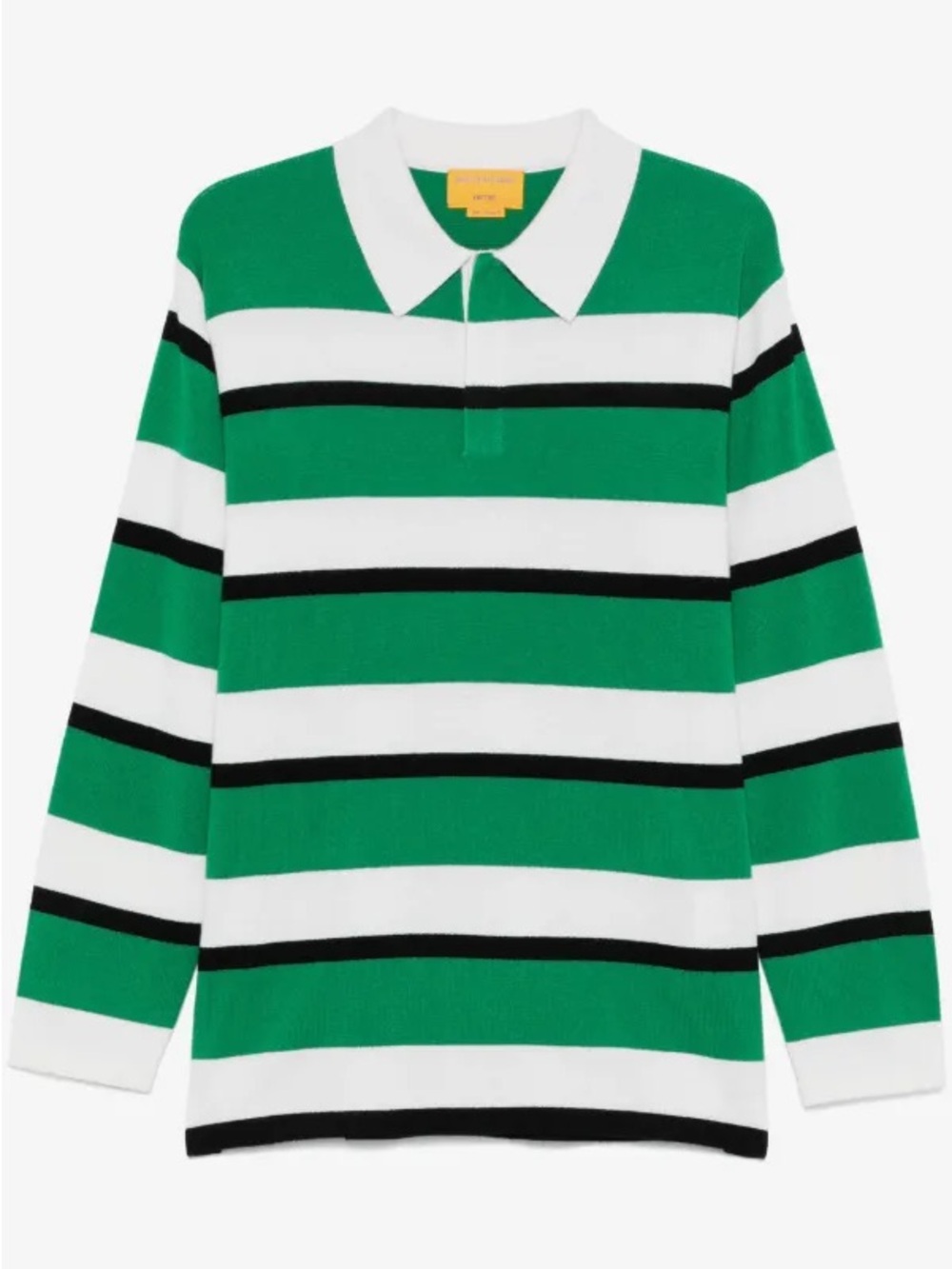 Guest in Residence Men’s Green & White Striped Rugby Sweater (Fixed Callout)